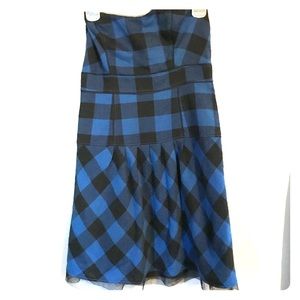 Blue and Black Plaid Dress